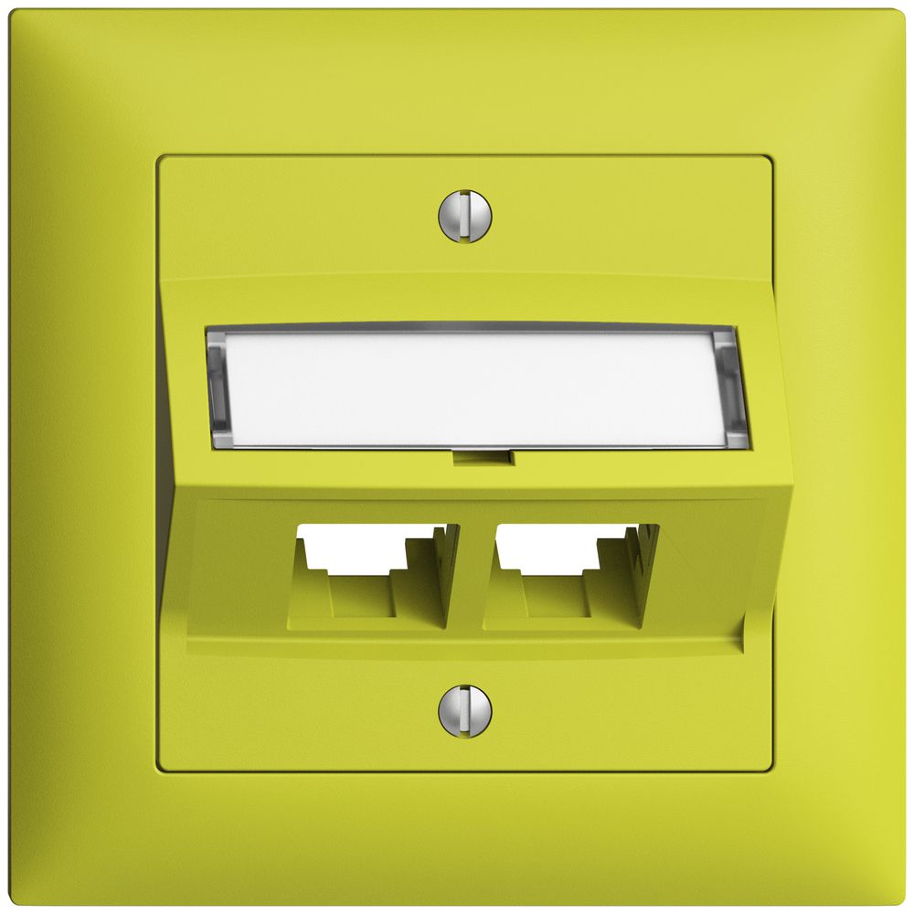 Kit di montaggio INC S-One EDIZIOdue FMI per 2×RJ45 obliquo, lemon