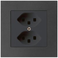 UP-Steckdose kallysto.pro 2×T23 schwarz mit Steckklemmen