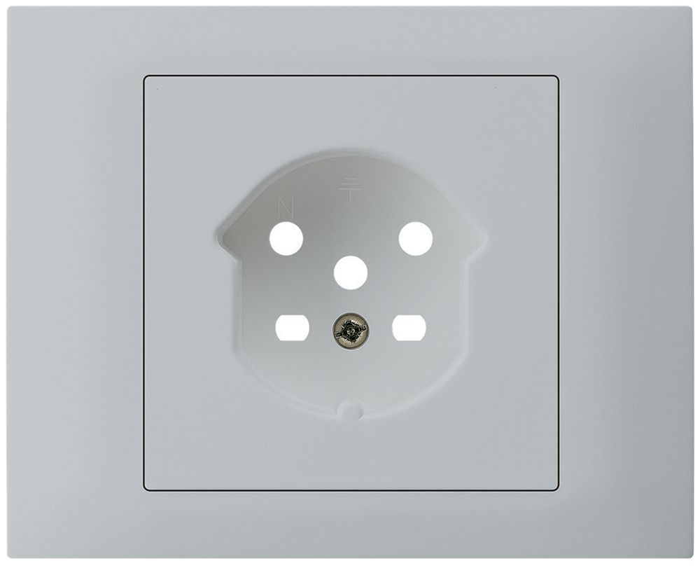 EB-Frontset kallysto f.Einbausteckdose G3 1×T15 Abdeckrahmen schraubbar hellgrau