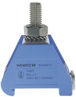 Durchgangs-Reihenklemme Woertz 150mm² 285A 750V Bolzenanschluss 1×1 TH35 blau