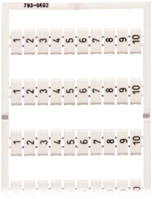 Carta di marcaggio WAGO 1…10 bianco