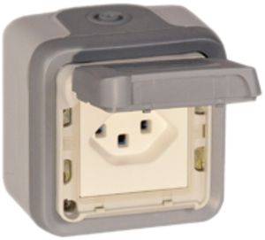 Prise AP PLEXO type 23 gris