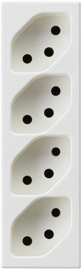 EB-Steckdose Hager 4×Typ 13 1×geschaltet FLF weiss