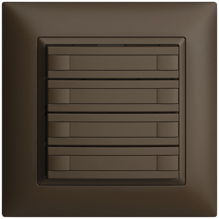 Poussoir ENC KNX 4× EDIZIOdue coffee RGB sans LED avec insert papier