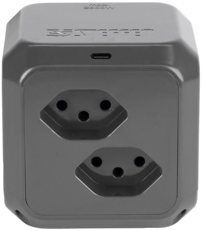 Prise multiple Steffen CUBE 8×T13 1×USB-C 1.5m anthracite