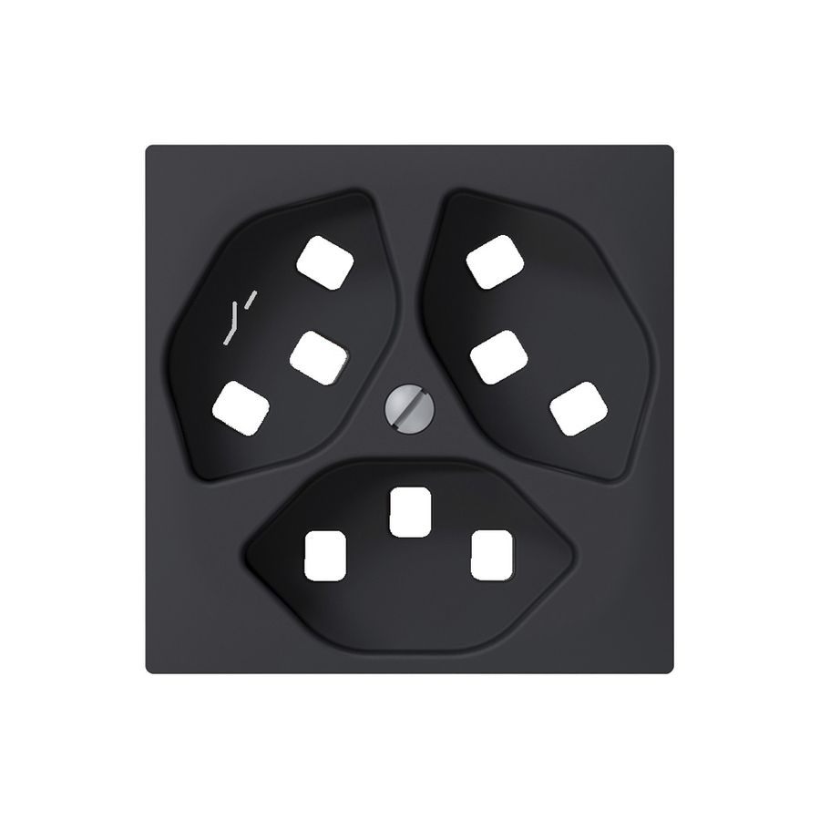 Frontplatte SIDUS anthrazit zu 3×T23/1 mit shutter