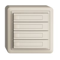 AP-KNX-Taster RGB EDUE, 250mW, o.LED, m.Papiereinlage, 4×Taste, 1×Tastenb.crema