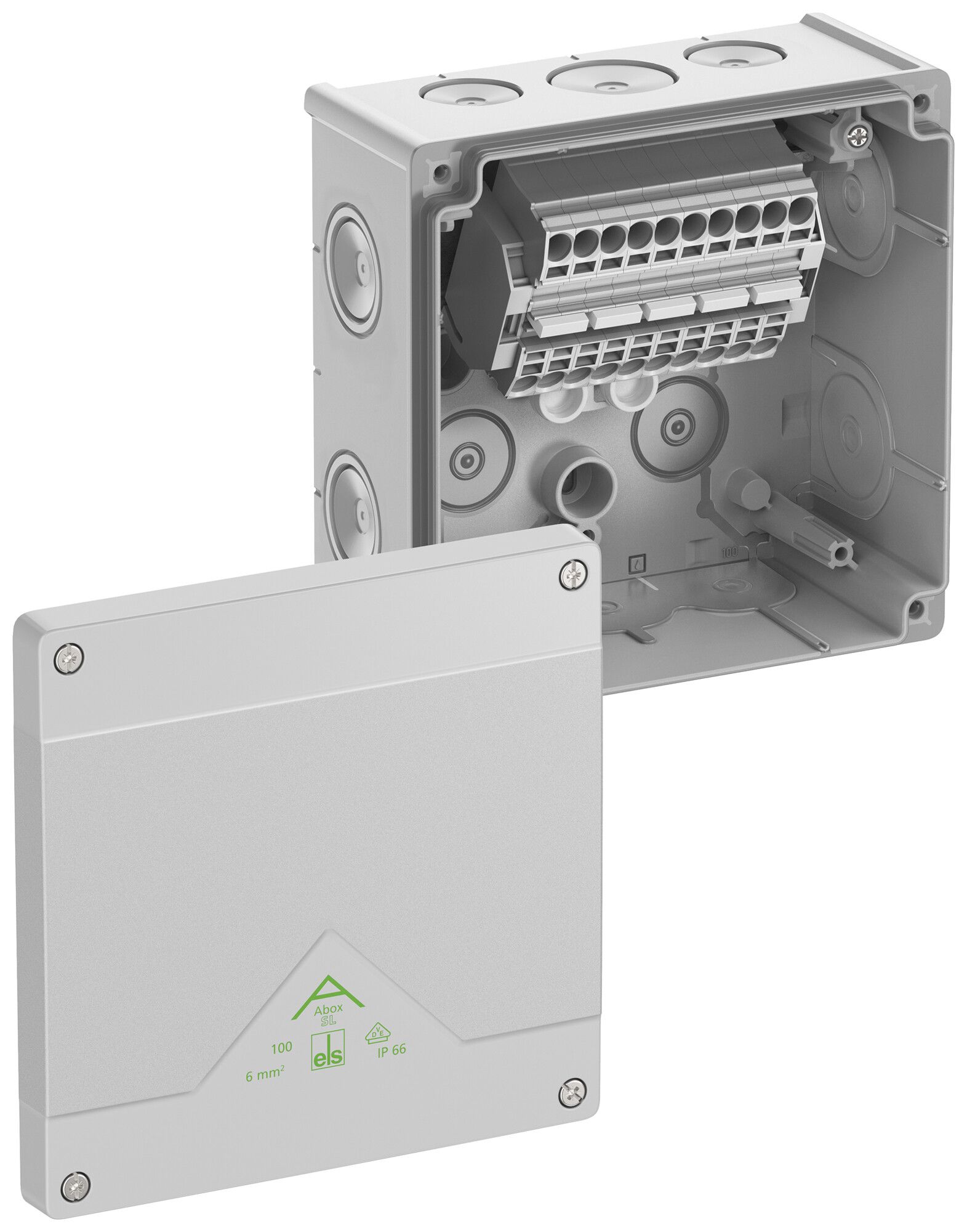 Scatola di derivazione AP Spelsberg Abox SL-6² 152×152×80mm IP66 gr