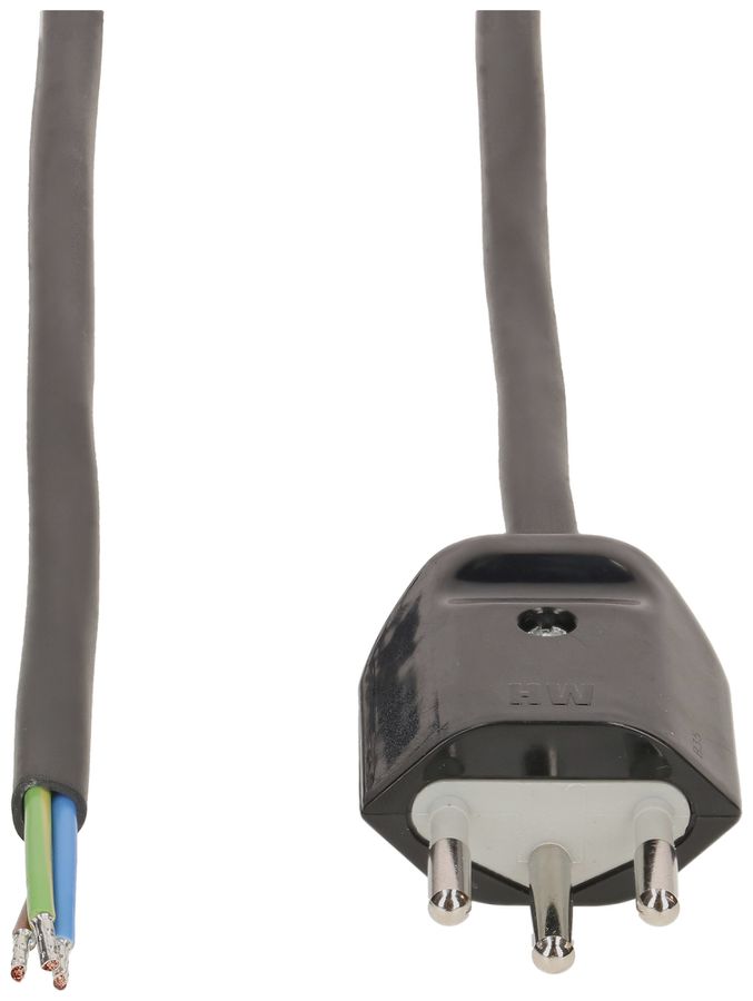Apparatekabel MAX HAURI Td 3×1mm² 3m schwarz Stecker T12