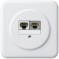 UP-Anschlussdose basico 2×RJ45s+u getrennt weiss