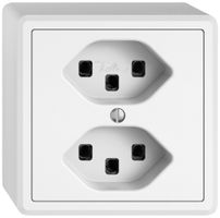 AP-Steckdose EDIZIO.liv SNAPFIX® 2×T23 ws