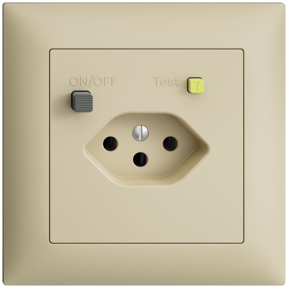 UP-Steckdose EDIZIOdue T13 FI 30mA FMI, vanille