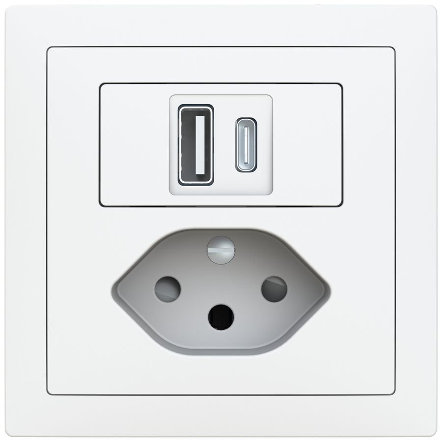 Prise de charge USB AP ABB Sidus 1×USB-A 1×USB-C + T13 3000mA OUT:5V bc