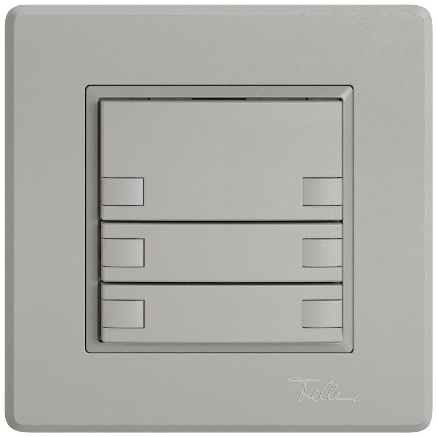 Poussoir universel ENC EDIZIO.liv UNI SNAPFIX® 12…48V s.LED 3× comm.2T grc