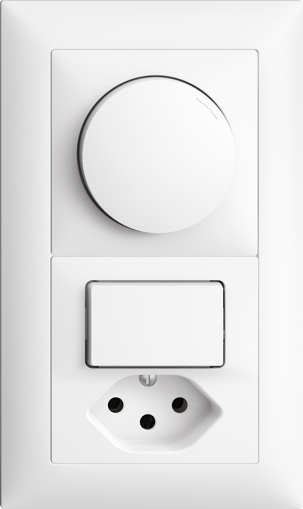 UP-Kombination Edue 2x1, LED-Uni-Dim. 4-200 W+Kleink. 3/1P+T13 ws