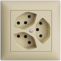 UP-Steckdose EDIZIOdue 3×T13 vanille