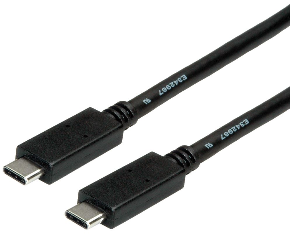 Câble USB ROLINE USB-C/USB-C (USB 3.2 Gen2) 10Gbit/s 100W noir 1m