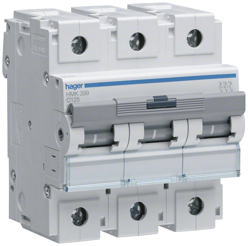 Leitungsschutzschalter Hager MCB 3P 400V Typ C 125A 4.5TE