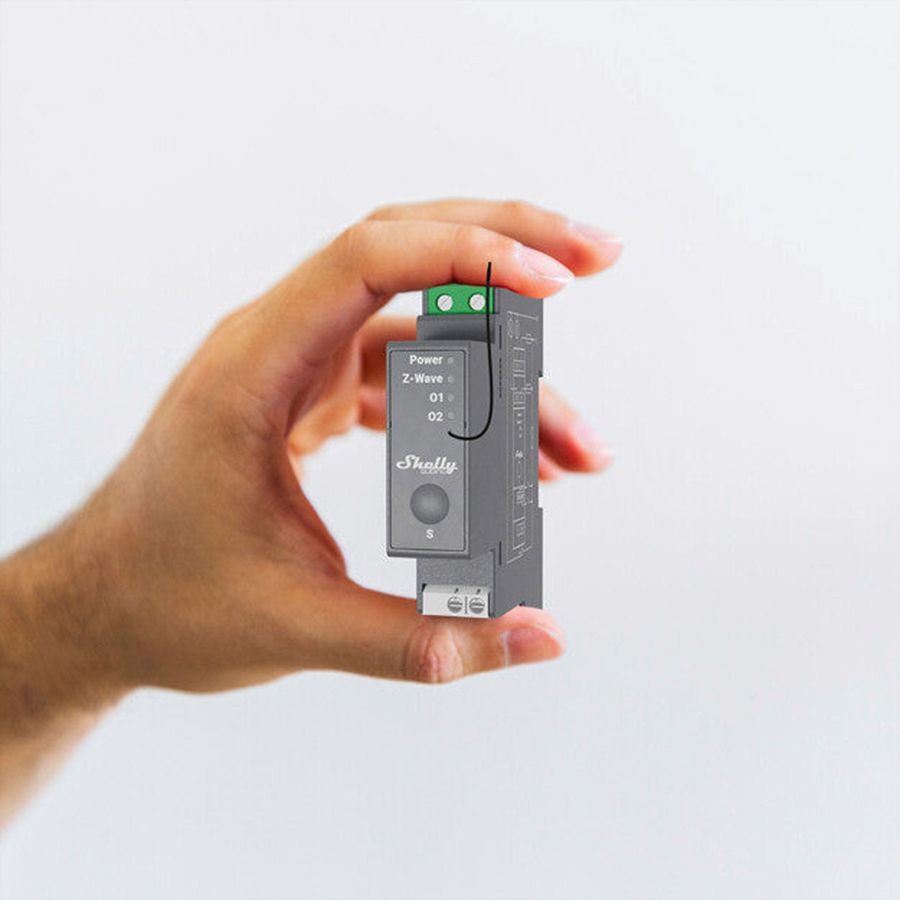 REG-RF-Schaltaktor Shelly Wave Pro 2 Z-Wave 2-Kan 110…240V 1TE