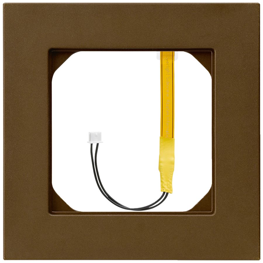 Abdeckrahmen kallysto.pro 1×1 braun für Eckbeleuchtung grün