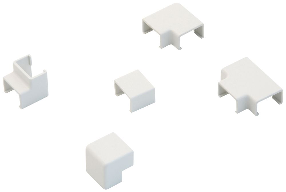 Kit di raccordo Plasfix 9×5 bianco canale mini (blister 7 pezzi)