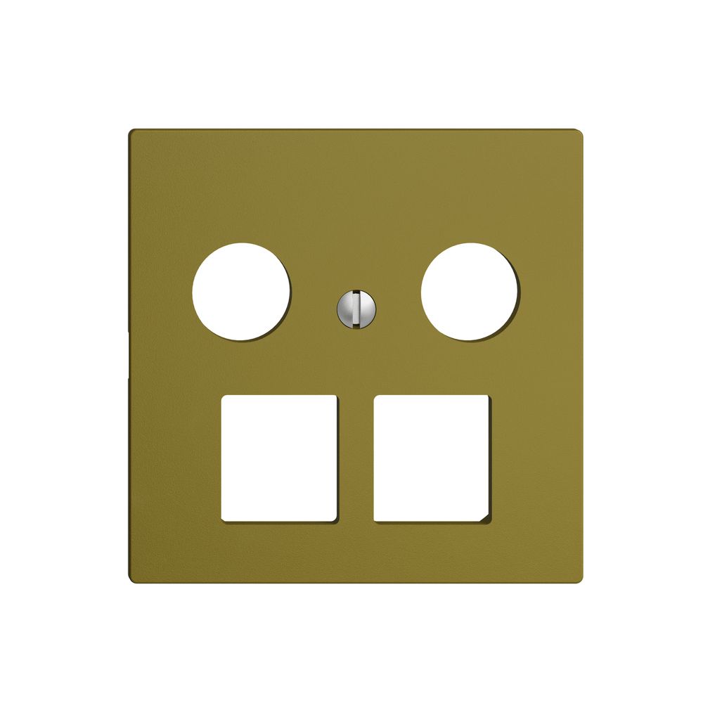 Kit de recouvrement EDIZIOdue F, p.prise multimédia, p.2×RJ45 Keystone olive