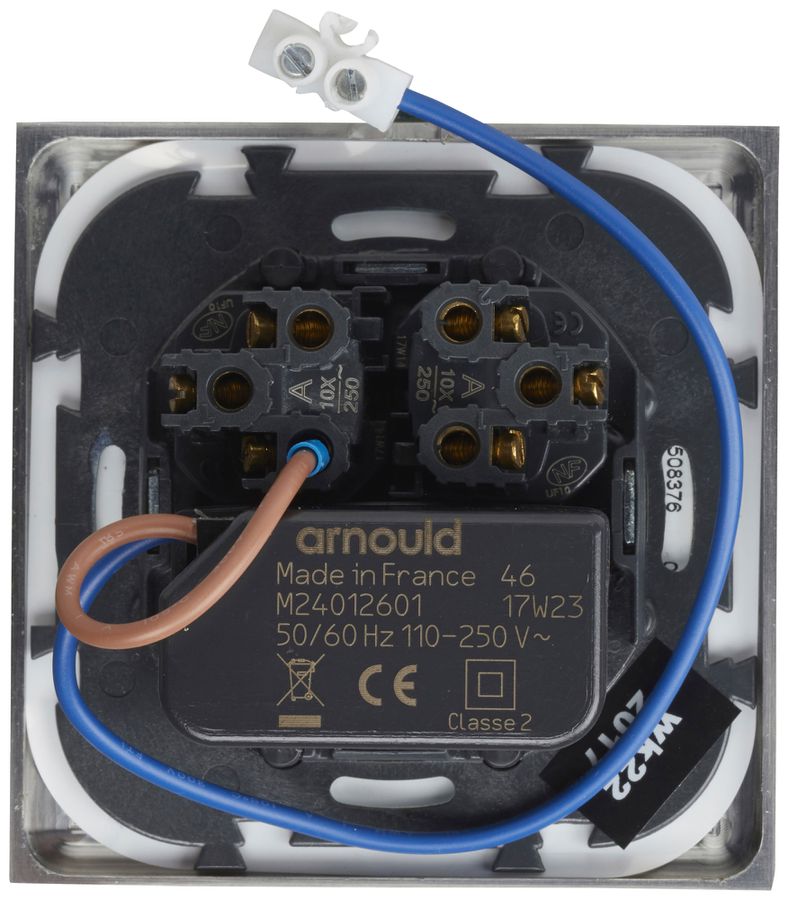 Lampe de lecture LED ENC Arnould 1W 3000K bras orientable+inter.3+3 acier brossé