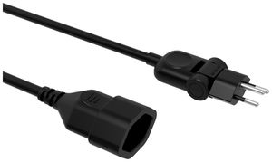 Verlängerungskabel MOVE PVC 10A 230V 3×1mm² Stecker T12 Buchse T13 5m schwarz