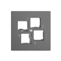 Montageset EDIZIOdue EASYNET S-One, für 4×RJ45, geradeauslass, dunkelgrau