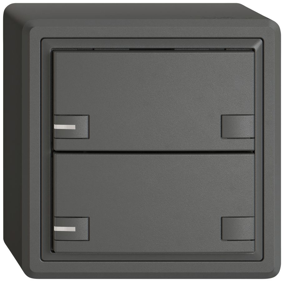 AP-Universaltaster EDIZIO.liv UNI SNAPFIX® m.LED RGB 2× 2-Tbed.dgu