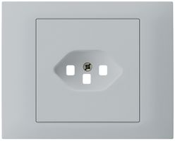 EB-Frontset kallysto f.Einbausteckdose G3 1×T23 Abdeckrahmen schraubbar hellgrau