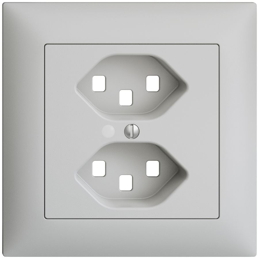 UP-Frontset EDIZIOdue hellgrau 88×88mm 2×T23 mit Linse