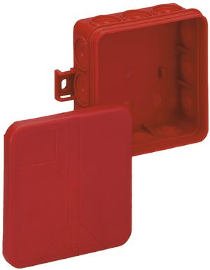 Boîte dérivation AP i 12 vide 85×85×37mm, rouge RAL 3020