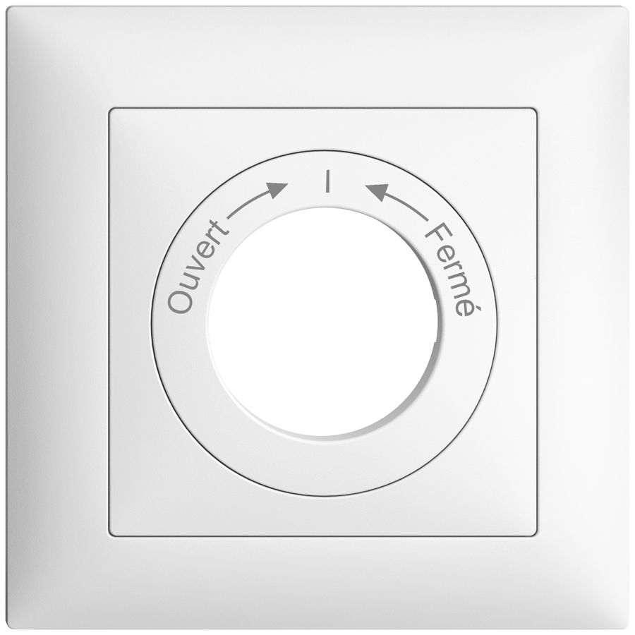 Frontset EDIZIOdue Ouvert->I<-Fermé weiss 88×88mm für Schwenktaster