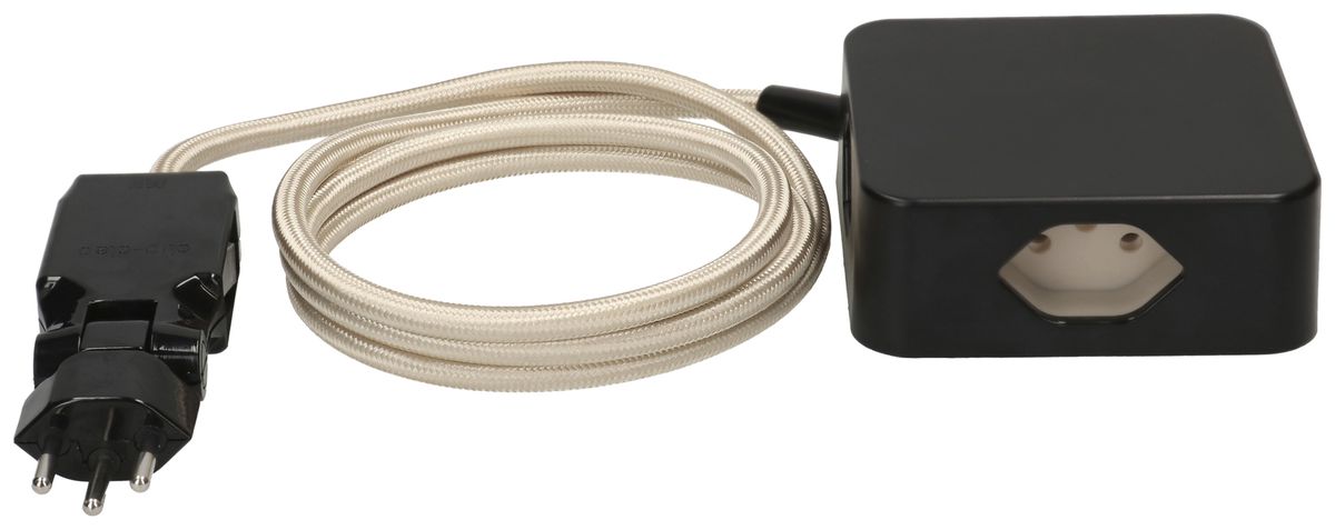 Mehrfachstecker MH Cube 4×T13 sz Kabel 2m go "Sand"