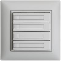 Poussoir ENC KNX 4× EDIZIOdue gris clair RGB sans LED avec insert papier