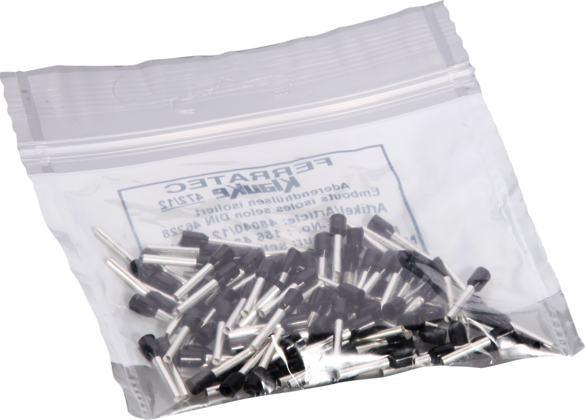 Embout de câble Ferratec DIN is. 1.5mm²/12mm noir