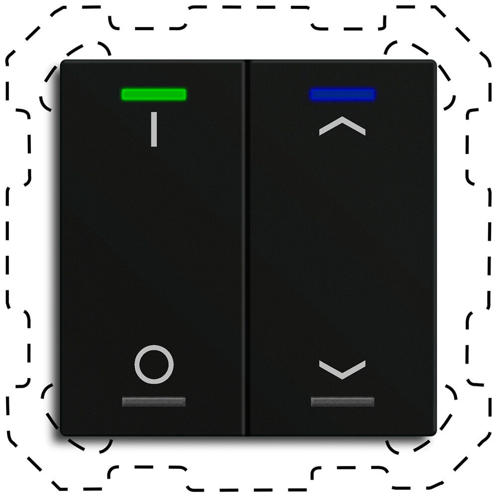 EB-Taster KNX RGBW MDT BE-TAL60T216.D1 2T/4B Temp.schwarz matt "I/O"-"Jalousie"
