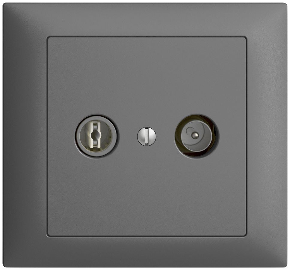 UP-TV-R-Dose EDIZIOdue 4dB dunkelgrau Breitbanddose 5…2000MHz, FKE