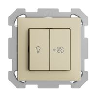 Interrupteur ENC pour lum.et ventilat. EDIZIOdue vanille, LED jaune