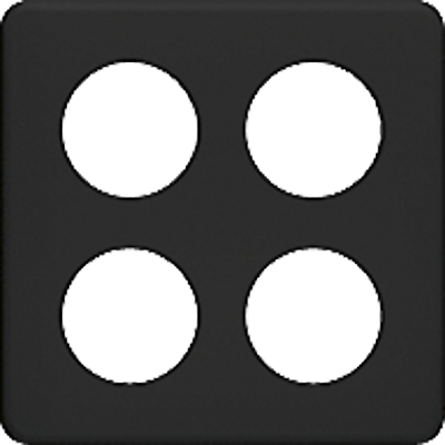 Placca di copertura 2×2 4×43 nero