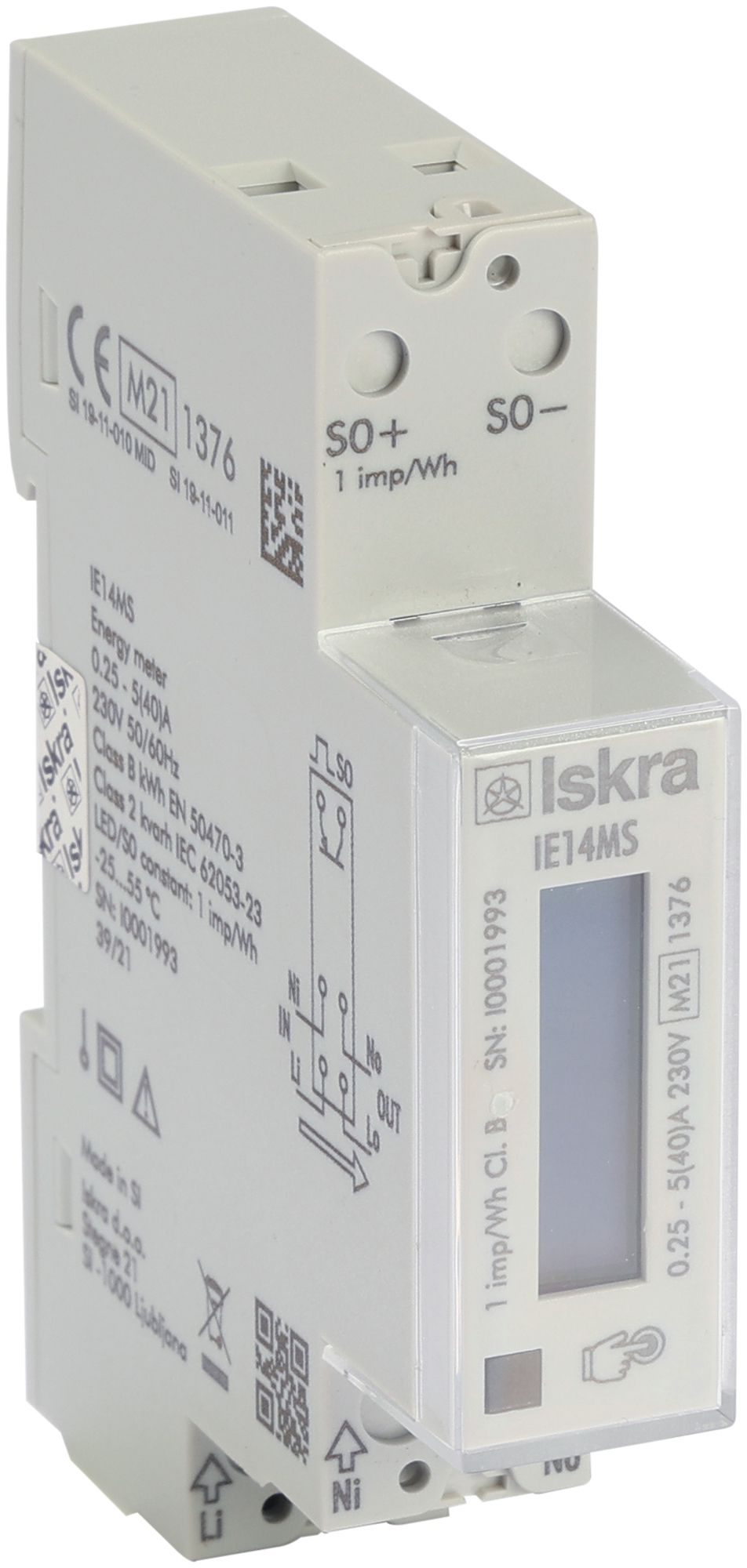 Compteur d'énergie numérique AMD ISKRA 1 phase MID 40A bidirectionnel