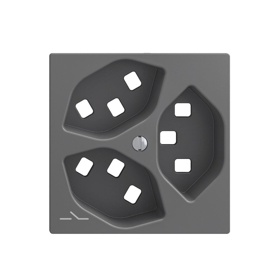 Kit montaggio Feller EDIZIOdue, per presa 3×T23 1×separato, grigio scuro