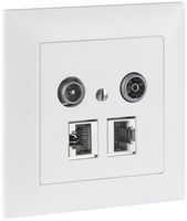 UP-Multimediadose R&M 2-Loch-11-sp-k. mit 2×RJ45 Kat.5E