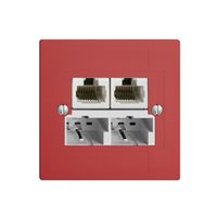 Scatola INC SOHO 2×TT/2×RJ45/u sep.ITplus EDIZIOdue berry