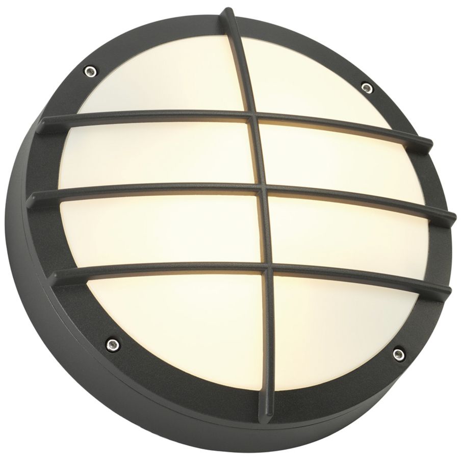 Wandleuchte SLV BULAN GRID, 2×E27 25W rund IP44 anthrazit