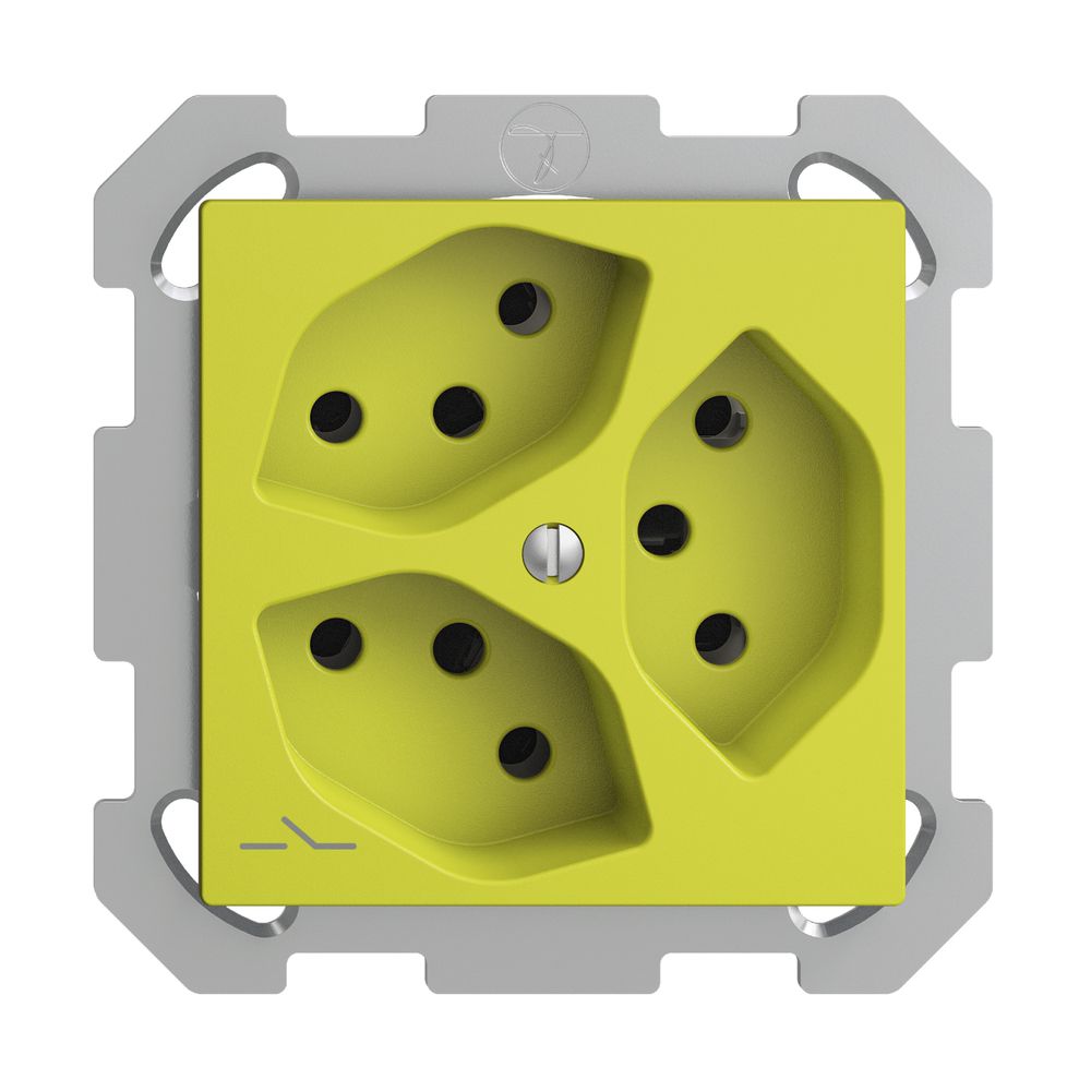 Prise ENC EDIZIOdue 3×T13 lemon 1×S avec shutter