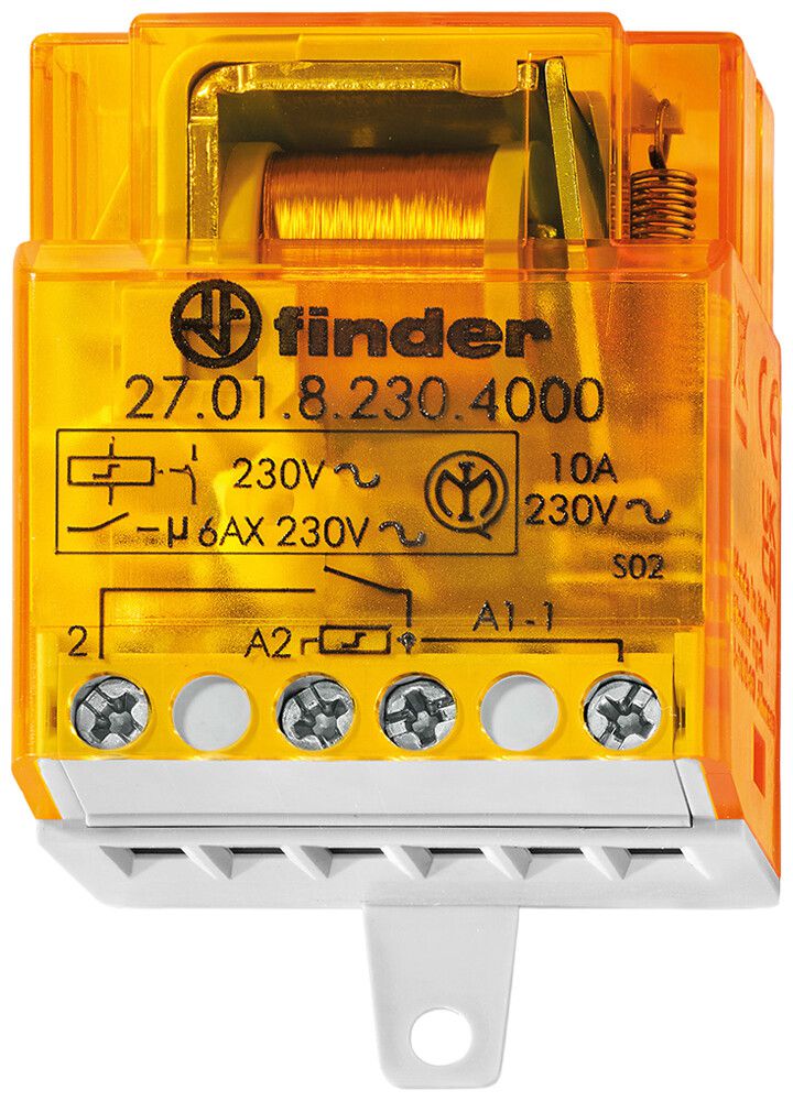 Télérupteur FINDER 27.01 230VAC 1NO 10A/230VAC AgSnO2