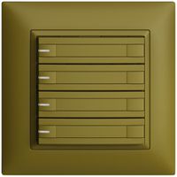 UP-Taster KNX 4-fach EDIZIOdue olive RGB mit LED mit Papiereinlage