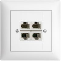 UP-Anschlussdose 4×RJ45/u 4P getr. EDIZIOdue weiss ITplus